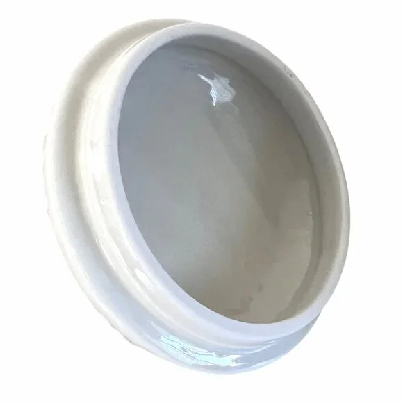 Gibson Canister with Lid White Embossed Ceramic Grape Vine Design 6.5" H VGUC - Picture 6 of 12